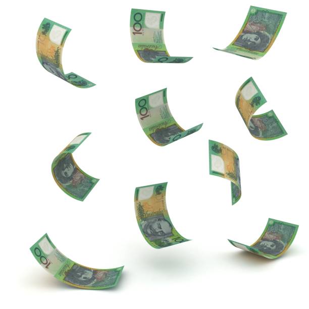 Falling Australian Dollars  australian dollar stock pictures, royalty-free photos & images