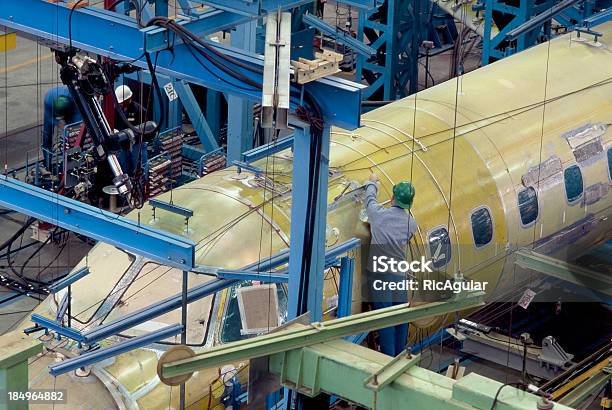 Indústria Aeroespacial - Fotografias de stock e mais imagens de Linha de Produção - Linha de Produção, Avião, Indústria aeroespacial