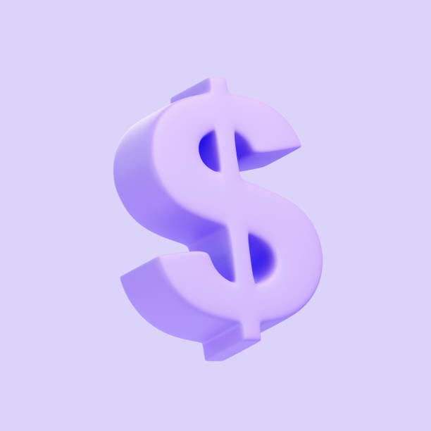 istock Purple dollar sign isolated on purple background 1849649481
