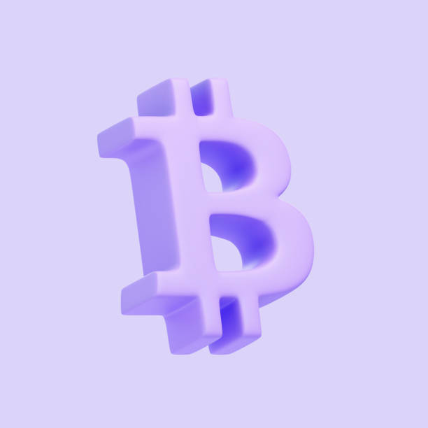 istock Purple bitcoin sign isolated on purple background 1849649484