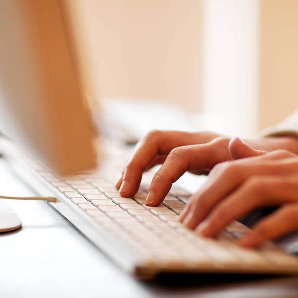 istock Women Fingers Typing On Keyboard 184965217