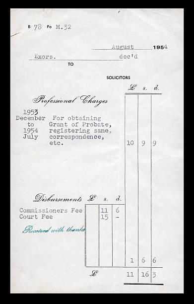 istock British solicitor's bill 1954 184965274