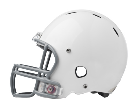 Football helmet on white.  Please see my portfolio for other sports related images.