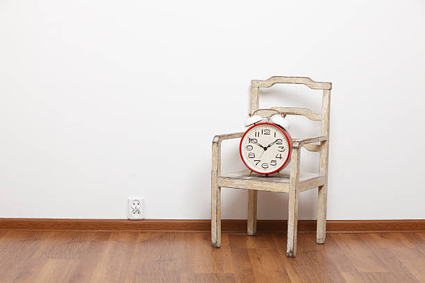 clock on the old chair