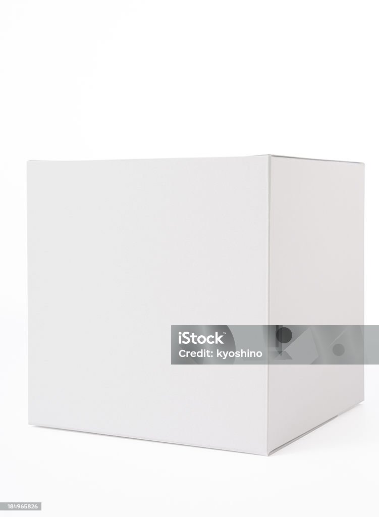 絶縁ショットを白の空白のキューブボックスに白背景 - からっぽのロイヤリティフリーストックフォト