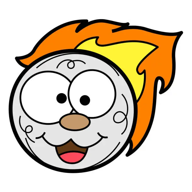 Vector illustration of Funny meteor cartoon