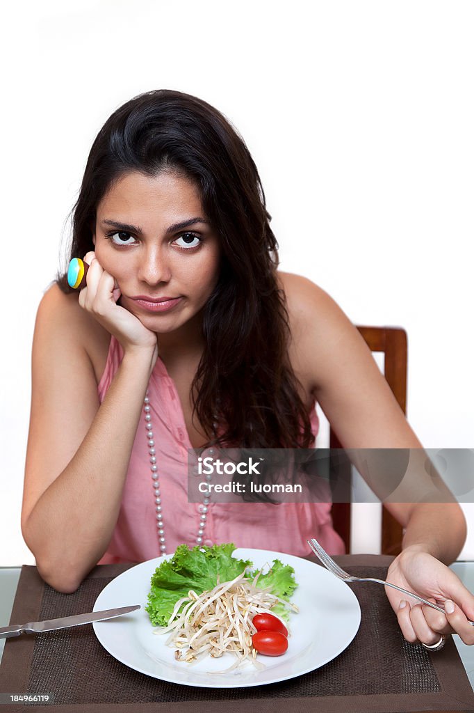 Jovem mulher triste na dieta - Foto de stock de 20-24 Anos royalty-free