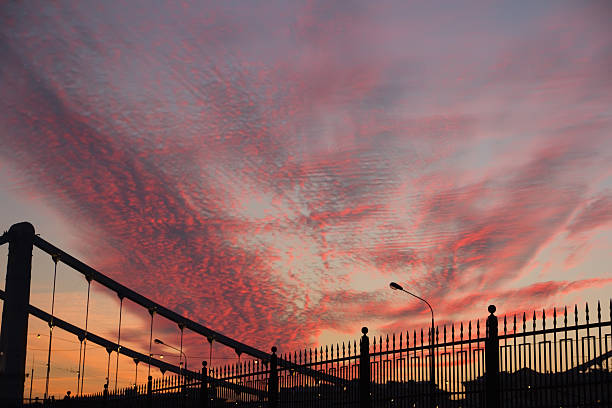 sunset over the city