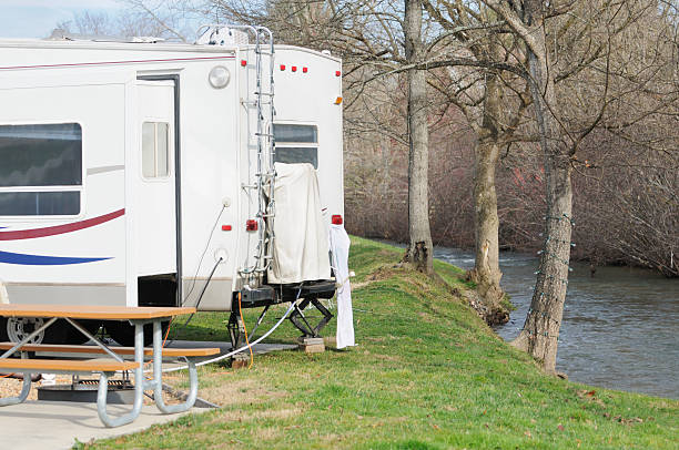 istock RV in campground by creek 184966713