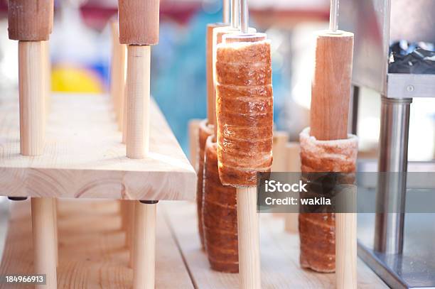 Czech Rolled Bread Baked Dessert Stock Photo - Download Image Now - Bread, Brown, Cafe