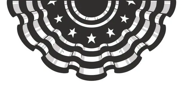 Vector illustration of USA flag vintage sticker monochrome