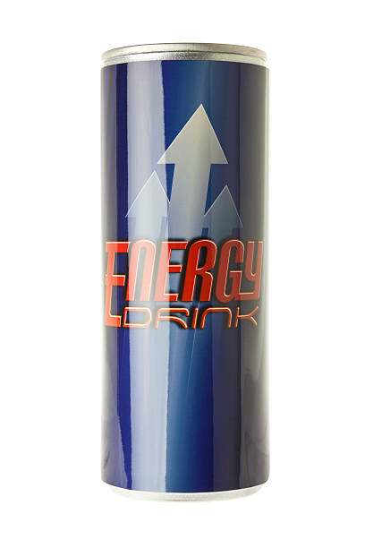 Can of Energy "A can of generic (my own design) energy drink, shot on a pure white background.Click on the banner below to see more photos like this." energy drink stock pictures, royalty-free photos & images