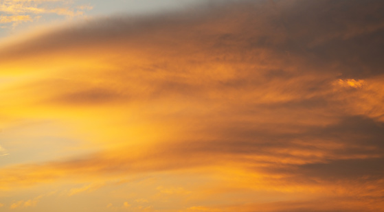 Beautiful bright summer sunset sky with clouds. Nature sky  background.