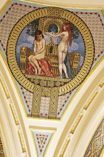 istock Mosaics with bathers at Szechenyi thermal baths entrance. Budapest. 184967979