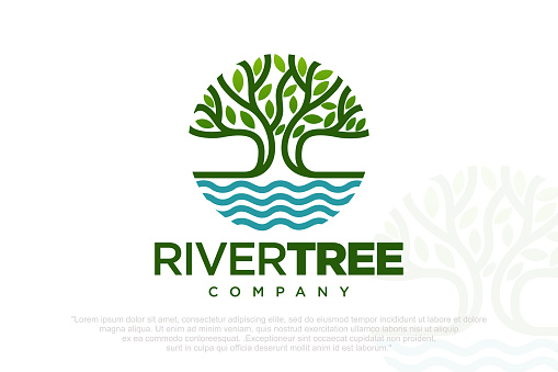 tree lake logo icon . Vector illustration