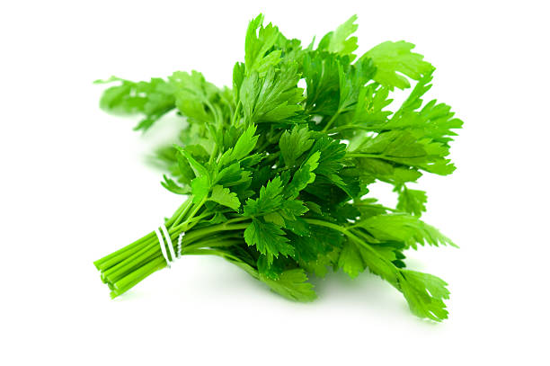 parsley fresh parsley isolated on whitefruits and vegetables collection: parsley stock pictures, royalty-free photos & images