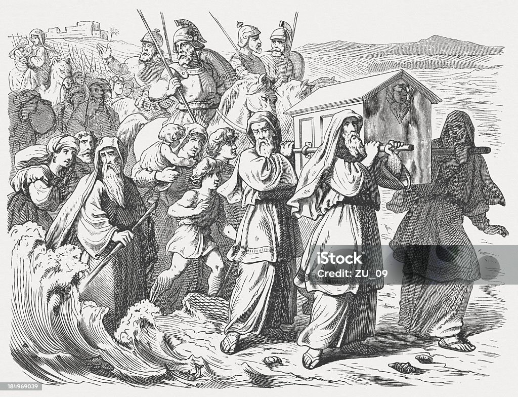 Israel hat den Jordan (Joshua 4, 9.-11. - Lizenzfrei Josuabaum Stock-Illustration