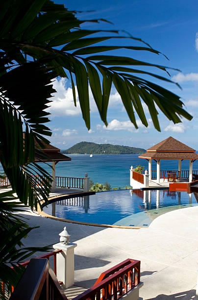 istock Luxury swimming pool in a resort 184969092