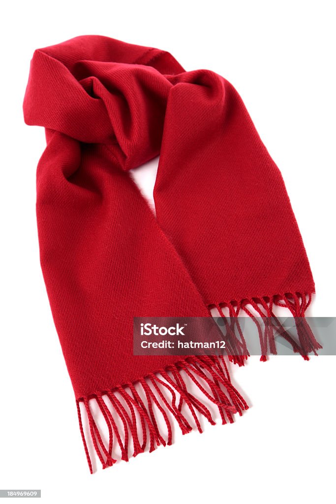 Red winter scarf Red winter scarf against a white background.  You might also like the file shown below: Scarf Stock Photo