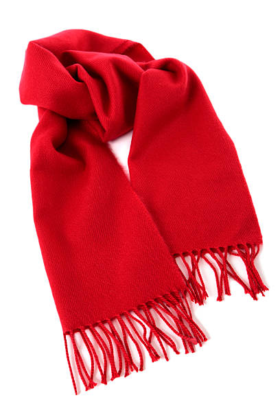 Red winter scarf stock photo