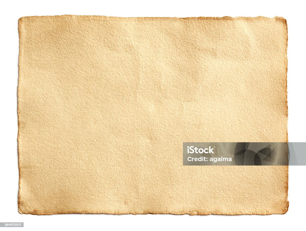 Old unfolded scroll of brown paper Isolated Old Paper Ancient Stock Photo