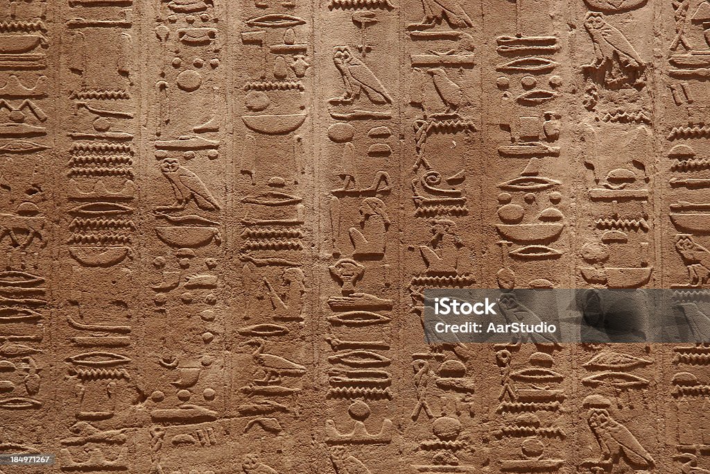 Hieroglyphics Egyptian hieroglyphics on an ancient temple Egyptian Culture Stock Photo