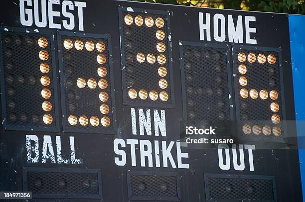 Baseballscore Borad Stockfoto und mehr Bilder von Baseball - Baseball, Baseball-Spielball, Anzeigetafel