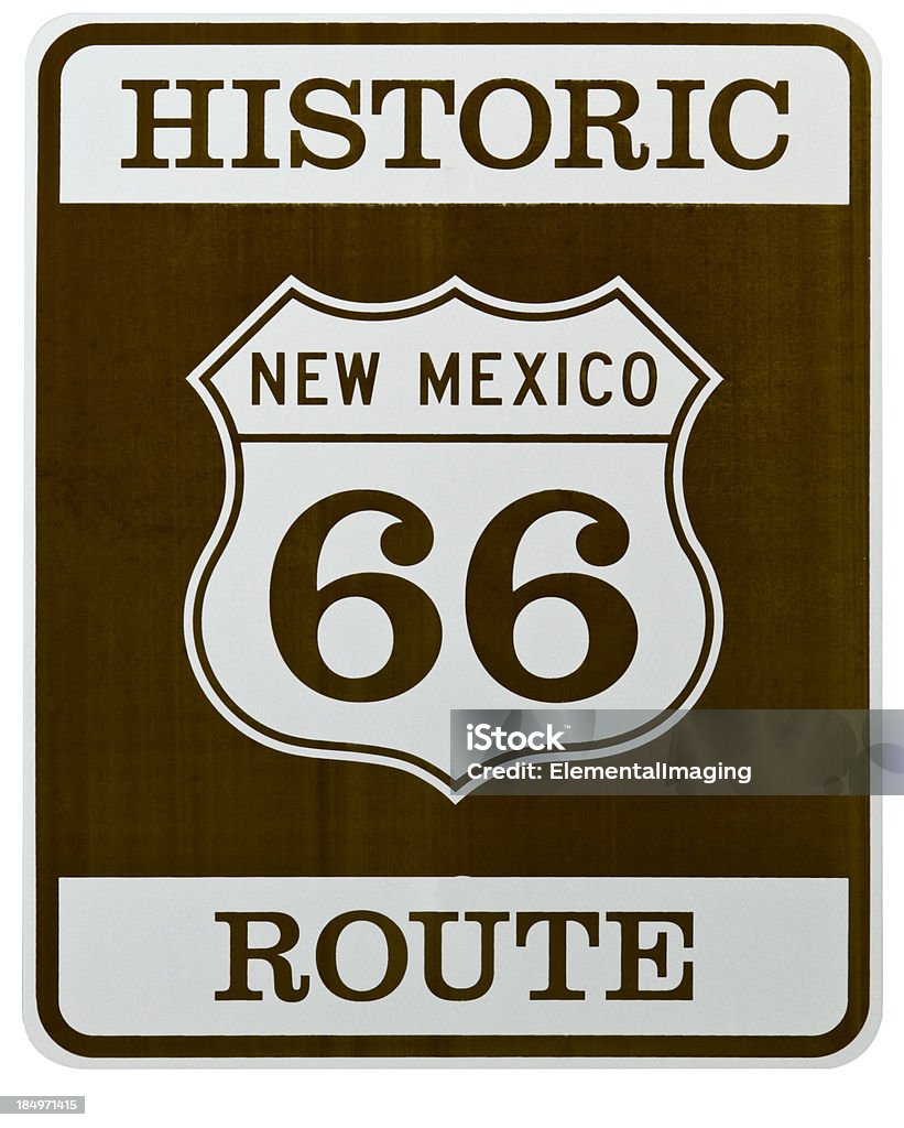Americana de la Route 66 au Nouveau-Mexique, en forme de bouclier autoroute historique - Photo de Antiquités libre de droits