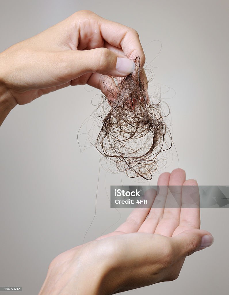 Потеря волос-Женщина держит вверх Hairball (XXXL - Стоковые фото Женщины роялти-фри