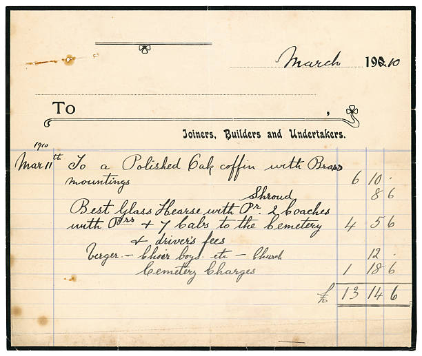 istock Undertaker's bill for coffin and funeral, 1910 184971946