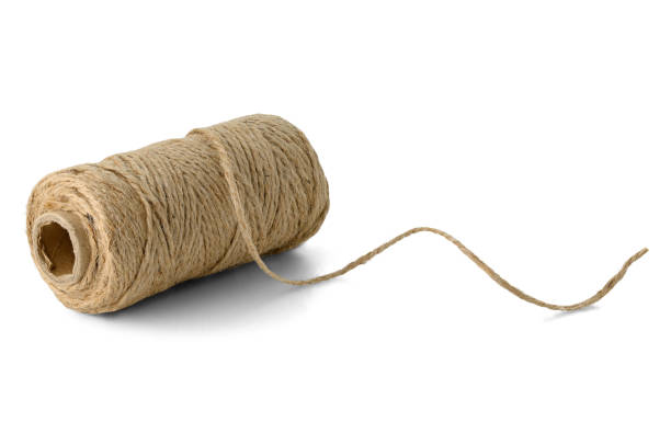 istock Linen rope roll isolated on a white background 1849720379