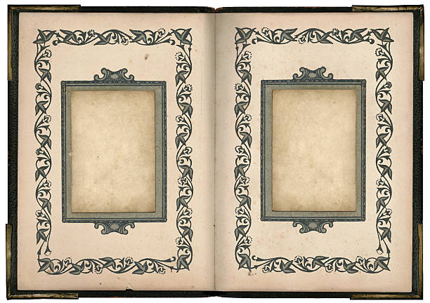 늙음 포토서제스트 앰범 두 photoframes - old paper mottled rectangular shape 뉴스 사진 이미지