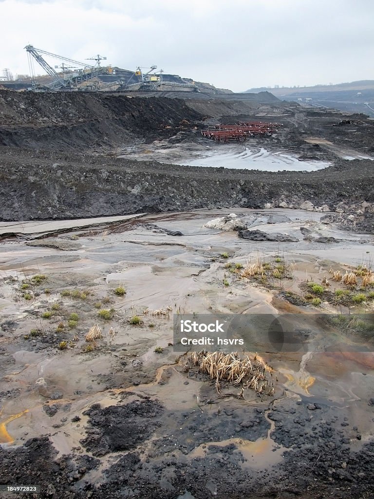 open Strip Coal mine open Strip Coal mine Germany. Air Pollution Stock Photo