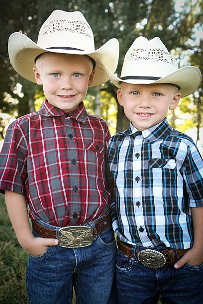 Young American Cowboys stock photo