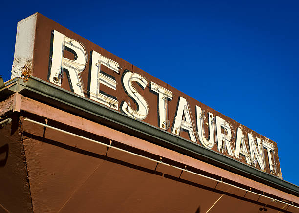 istock Route 66 Neon Americana Brown Restaurant Sign 184973501