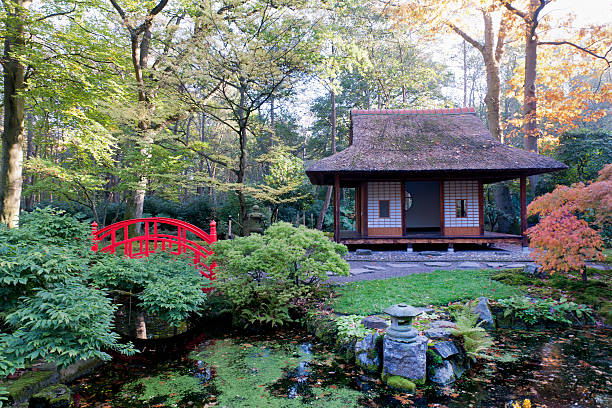 istock Gazebo in Japanese garden 184973623