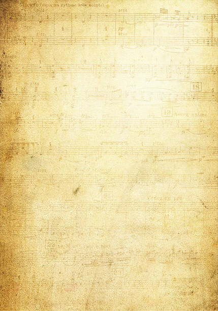 nota musical grunge fondo textura de la página - hoja de partitura fotografías e imágenes de stock