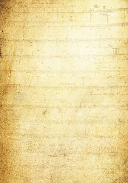 グランジ音符ページの背景テクスチャ - textured effect scratched textured parchment ストックフォトと画像