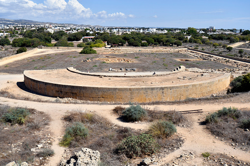 Paphos, Cyprus - October 02, 2023: Archaeological area of Kato Paphos - a UNESCO world heritage site, Paphos aka Pafos was European Capital of Culture in 2017