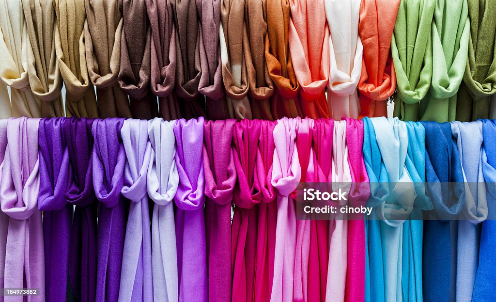 colorful textiles part of colorful textiles in different nuance Colors Stock Photo