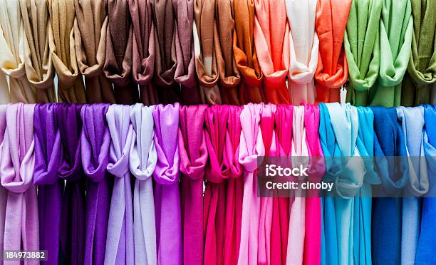 Colorful Textiles Stock Photo - Download Image Now - Colors, Fabric Shop, Hanging