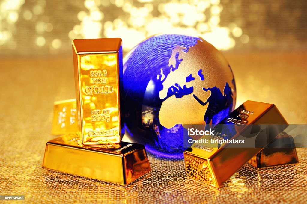 Golden mondo - Foto stock royalty-free di Dorato - Colore descrittivo