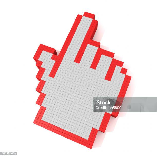 Pixelado Digitales De Mano Cursor Foto de stock y más banco de imágenes de Pixelado - Pixelado, Accesibilidad, Arrastrar