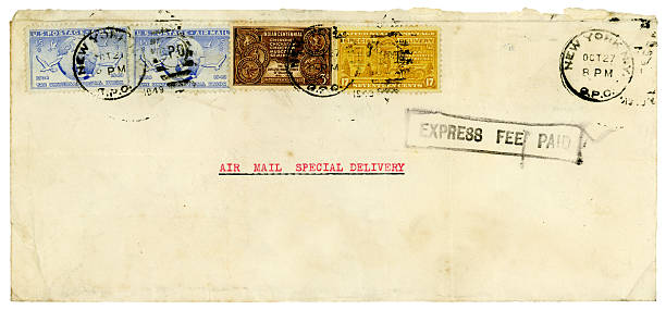 istock Airmail Special Delivery envelope from New York, 1949 184974064