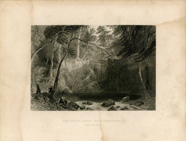 ilustrações de stock, clip art, desenhos animados e ícones de cataratas da índia (geo virtude 1839 - onondaga escarpment