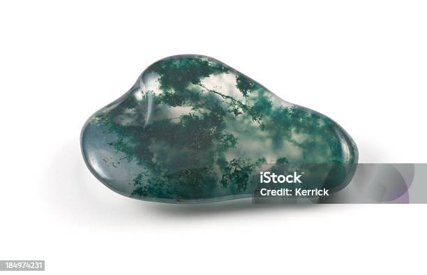 Moss Agate Hälfte Wertvolle Stone Garantiert Authentische Stockfoto und mehr Bilder von Achate