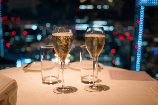 istock Night view and French sparkling wine 1849744351