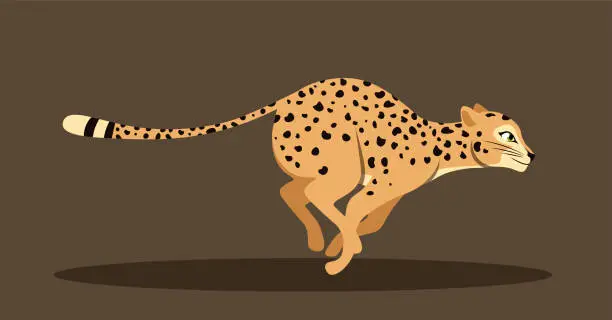 Vector illustration of Cute running leopard