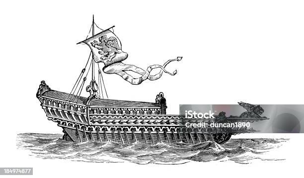 La Bucentaure Venetian Okręt Wojenny - Stockowe grafiki wektorowe i więcej obrazów Antyczny - Antyczny, Broń, Część statku