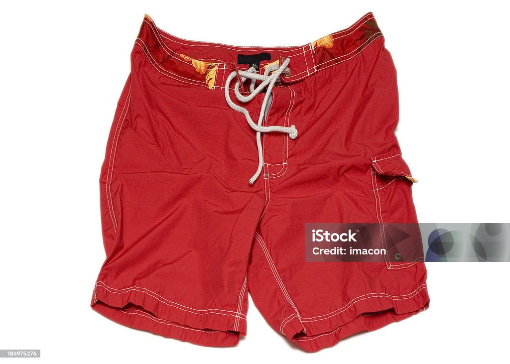 Rojo bañador de natación Trunks (, aislado con trazado de recorte - Foto de stock de Bañador de hombre libre de derechos